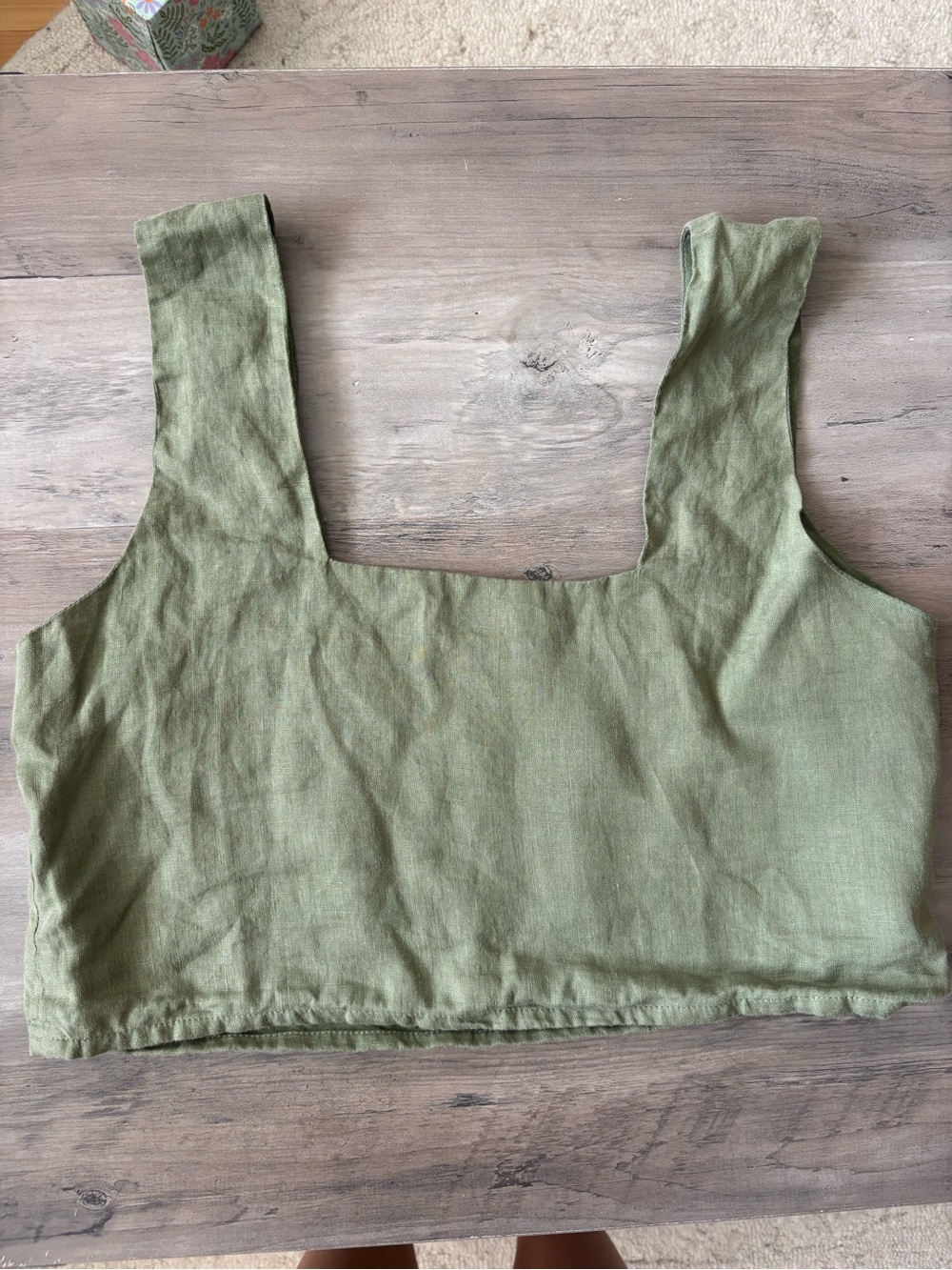 Free the label Olive Green linen top
